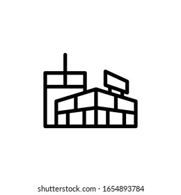Icono de centro comercial. Plantilla de diseño de línea. Ilustración del vector