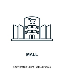 Mall icon. Line element from big city life collection. Linear Mall icon sign for web design, infographics and more.