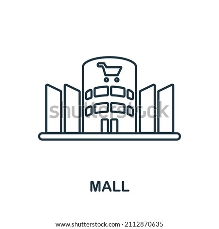 Mall icon. Line element from big city life collection. Linear Mall icon sign for web design, infographics and more.