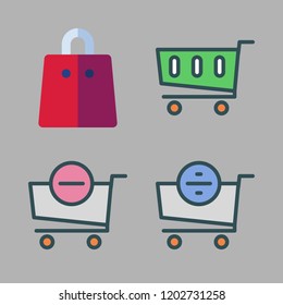 mall icon set. vector set about shopping bag and shopping cart icons set.