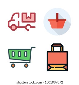 mall icon set. vector set about cart, shopping cart, upermarket and shopping store icons set.