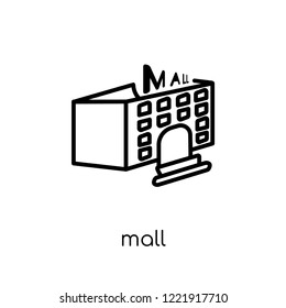 mall icon. Trendy modern flat linear vector mall icon on white background from thin line Entertainment collection, outline vector illustration