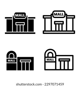 Plantilla de logotipo de ilustración de vector de icono de centro comercial para muchos fines. Aislado sobre fondo blanco.
