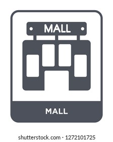 mall icon vector on white background, mall trendy filled icons from Entertainment and arcade collection, mall simple element illustration