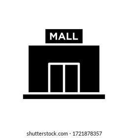 Vector de icono de centro comercial en fondo blanco