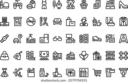 Mall icons High-Quality Vector Icons Collection with Editable Stroke. Ideal for Professional and Creative Projects