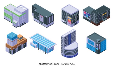 Mall icons set. Isometric set of mall vector icons for web design isolated on white background