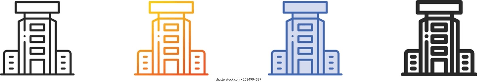 mall icon.Thin Linear, Gradient, Blue Stroke and bold Style Design Isolated On White Background