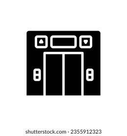 Ilustración de vectores de iconos rellenos por elevador de centro comercial