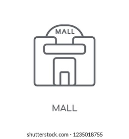 Mall linear icon. Modern outline Mall logo concept on white background from Entertainment and Arcade collection. Suitable for use on web apps, mobile apps and print media.