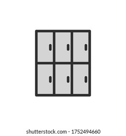 Mall, lockers icon. Simple color with outline vector elements of shopping center icons for ui and ux, website or mobile application