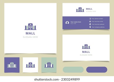 Mall logo design with editable slogan. Branding book and business card template.
