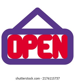 Mall opening hanging board isolated on a white background