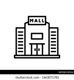 Mall shopping center icon. city building vector illustration Logo template