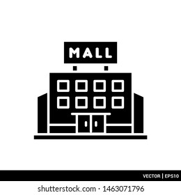Mall shopping center icon. city building vector illustration Logo template
