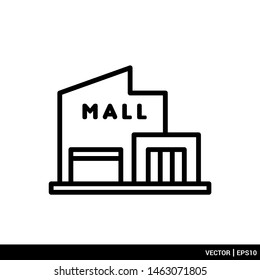 Mall shopping center icon. city building vector illustration Logo template