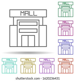 Mall, shopping in multi color style icon. Simple thin line, outline vector of mall icons for ui and ux, website or mobile application