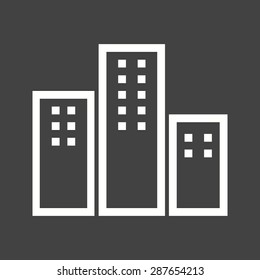 Mall, shopping, store icon vector image. Can also be used for real estate, property, land and buildings. Suitable for mobile apps, web apps and print media.