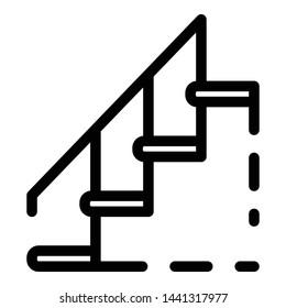 Mall stairs icon. Outline mall stairs vector icon for web design isolated on white background