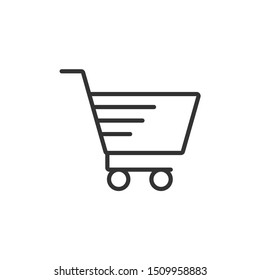 Mall trolley outline vector icon