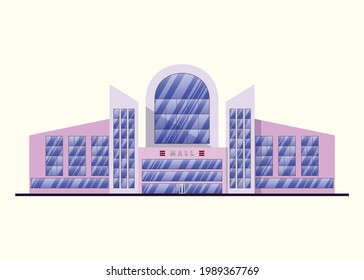 Mall vector, mall building design with white background, suitable for website, application, mall, super market, and etc, illustration of super market
