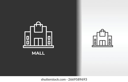 Ilustración De Símbolo Aislado De Vector, Icono O Logotipo De Centro Comercial