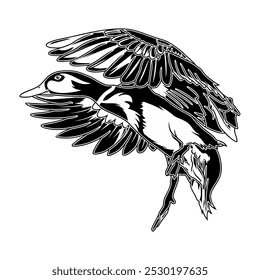 mallard duck hunting illustration logo vector image t shirt
