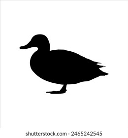 Mallard duck silhouette isolated on white background. Duck icon vector illustration design.