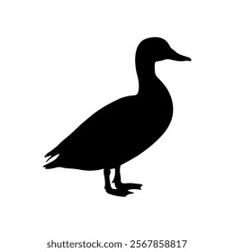 Mallard duck silhouette vector illustration design on white background.