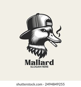 MALLARD DUCK VECTOR FOR FISHING HUNTING OUTDOOR LOGO COMPANY