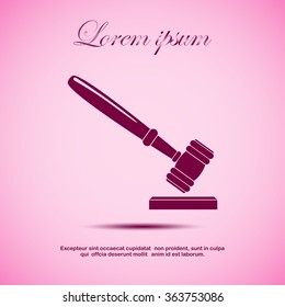 mallet , auction icon court sign verdict symbol