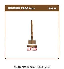 mallet , auction , landing page icon