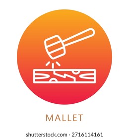 Ícone De Preenchimento Gradiente De Mallet, Mini Ilustração Relacionam-Se À Carpintaria, Indústria Da Madeira. Use Para O Desenvolvimento Moderno De Conceitos, Ui, Ux Web E Aplicativos.