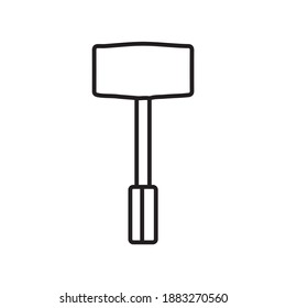 Mallet Hammer construction tools line icon