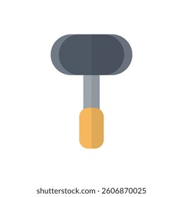 Mallet hammer flat icon vector design. Illustration of an iron hammer often used by craftsmen, construction workers, stone breakers vector design.