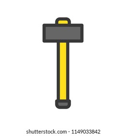Mallet, handyman tool filled outline icon