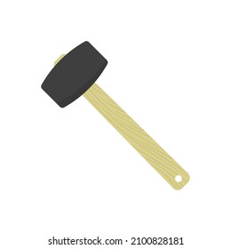 Mallet icon. Colored silhouette. Side view. Vector simple flat graphic illustration. The isolated object on a white background. Isolate.