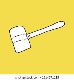 Mallet Icon, Construction Concept, Sketch and Vintage style. - Vector