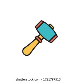 mallet icon filled outline vector. isolated on white background