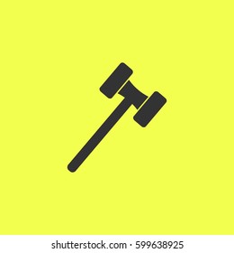 Mallet icon flat. Black pictogram on white background. Vector illustration symbol and bonus button