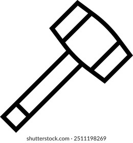 ícone de martelo. Design de estilo linear fino isolado em fundo branco