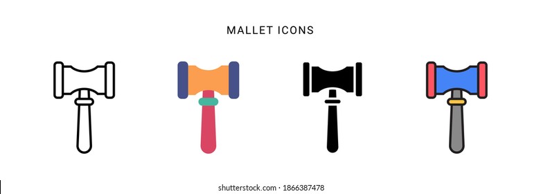 vector de icono de mallet con diseño de estilo diferente. aislado en fondo blanco
