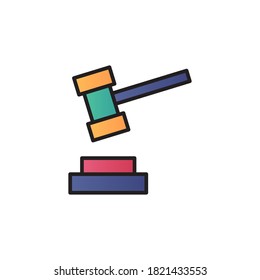 mallet icon vector. filled outline style. isolated on white background