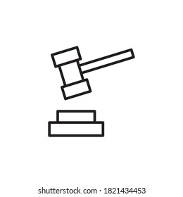 mallet icon vector line style design. isolated on white background