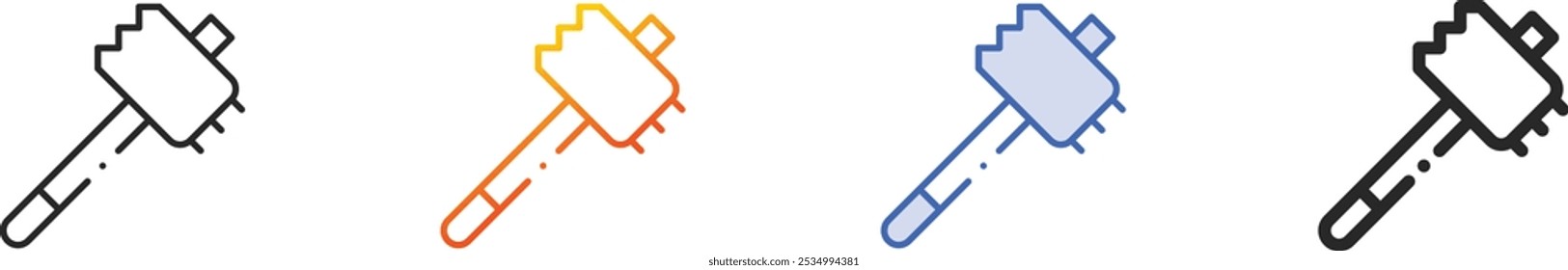 mallet icon.Thin Linear, Gradient, Blue Stroke and bold Style Design Isolated On White Background