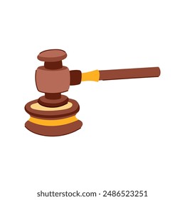 mallet judge hammer cartoon. judgment lawyer, ment bid, trial prison mallet judge hammer sign. isolated symbol vector illustration