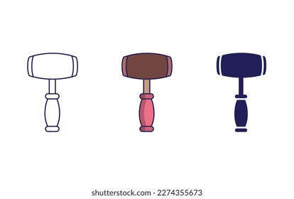 Mallet line and solid illustration icon