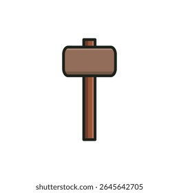 mallet simple flat outline icon illustration