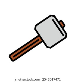 Mallet Sledge Hammer Wood Working Tool Icon Vector Illustration