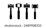 mallet tool icon vector design symbol sign black white color simple illustration collection set